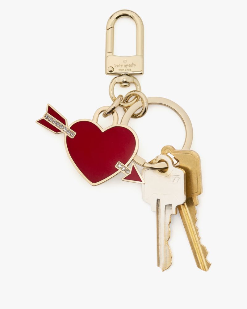Kate Spade,Love Shack Bag Charm,Key Chain,Rhinestones,Red