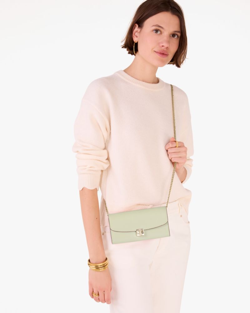 Kate Spade,Phoebe Turnlock Wallet-on-chain,Leather,Crossbody,Logo,Day Party,