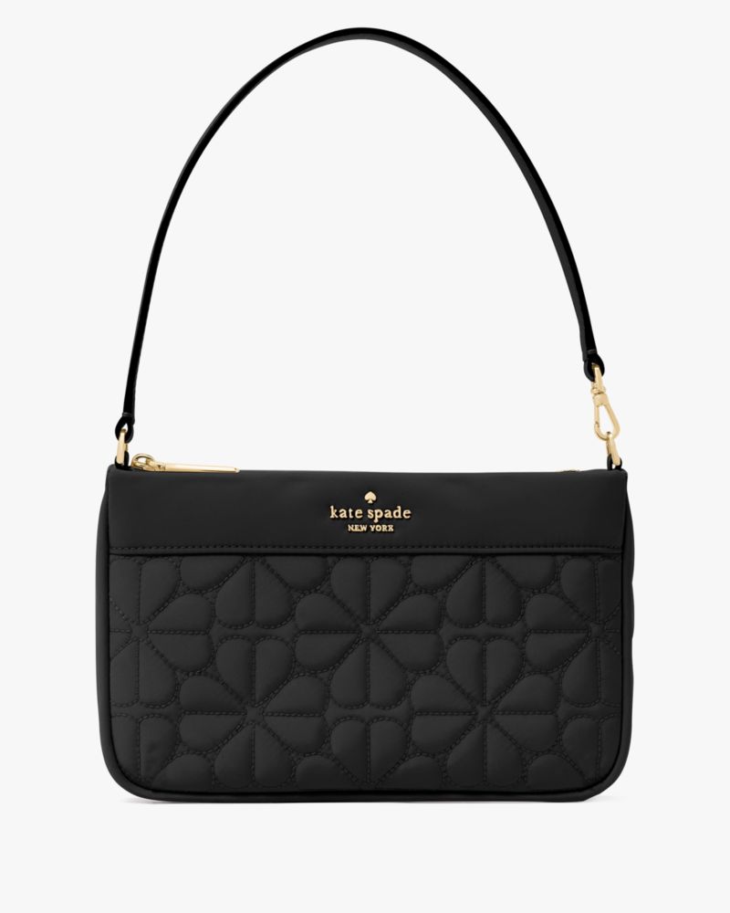 Spade Flower Quilted Fabric Convertible Wristlet