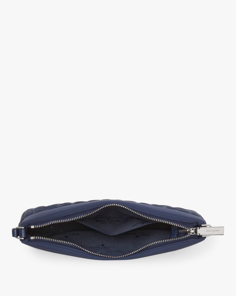 Kate Spade,Spade Flower Quilted Fabric Convertible Wristlet,Lining Recycled Polyester,Wristlet,Pouch,Casual,Navy