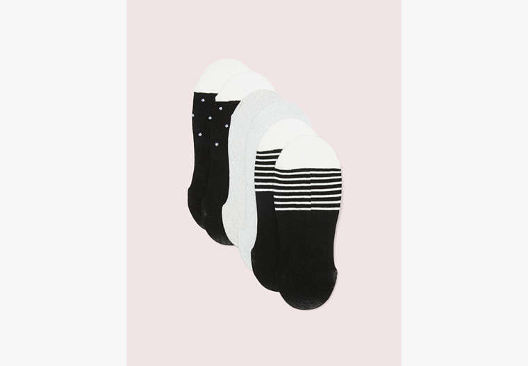 Kate Spade,dot liner sock set,legwear,Black image number 0