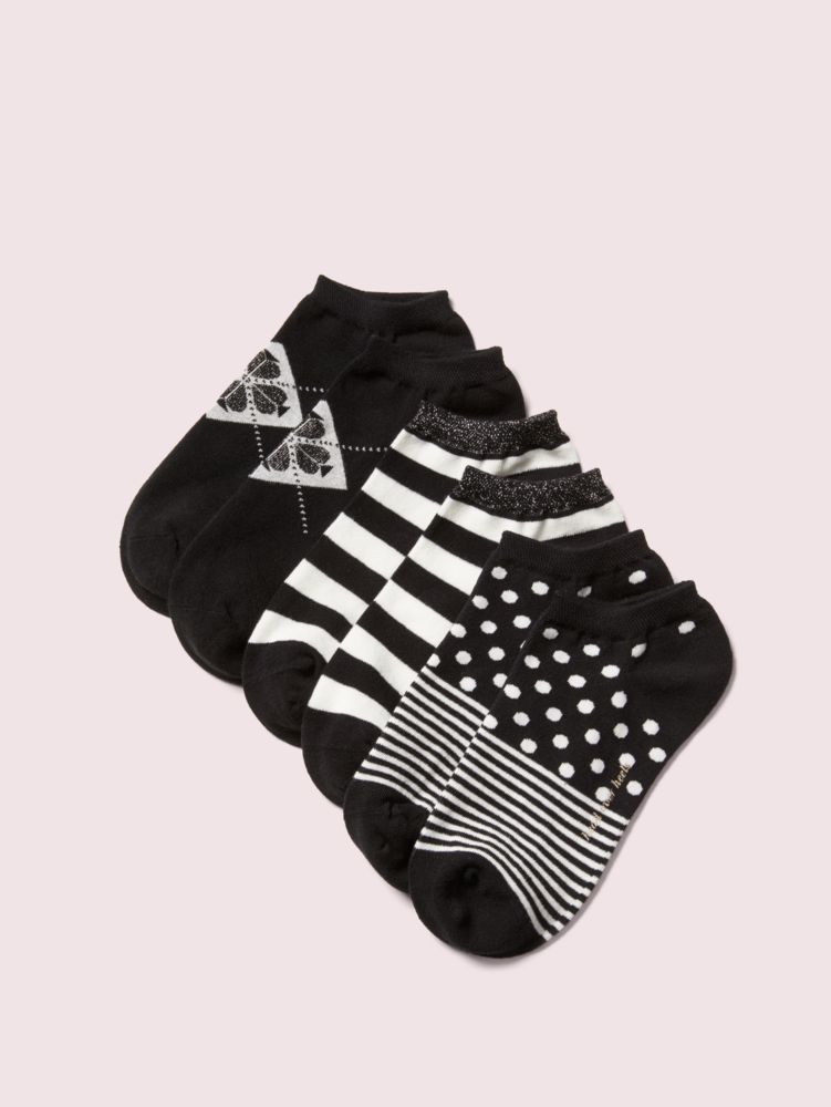 Kate Spade,Argyle No-show Sock Set,