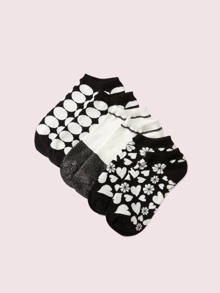 Kate Spade,Clover Hearts No-show Sock Set,