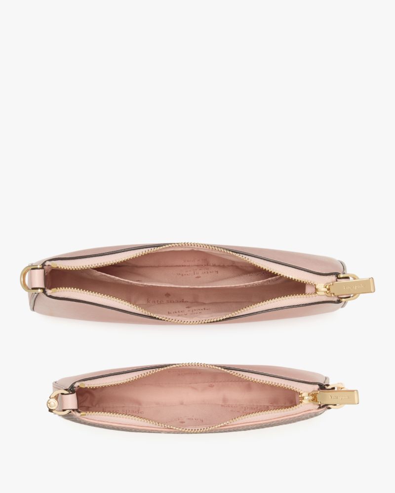 Kate Spade,Duet Satin Sequin Crossbody,Satin,Crossbody,Logo,Metal,Embellished,Sequin,Casual,Pink