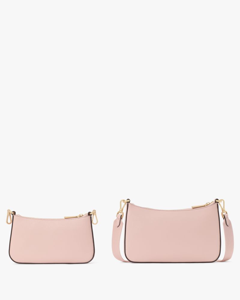 Kate Spade,Duet Satin Sequin Crossbody,Satin,Crossbody,Logo,Metal,Embellished,Sequin,Casual,Pink