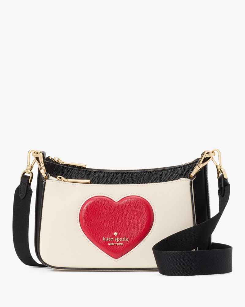 Kate Spade,デュエット インセット パフィ ハート クロスボディ,バッグ,メレンゲマルチ