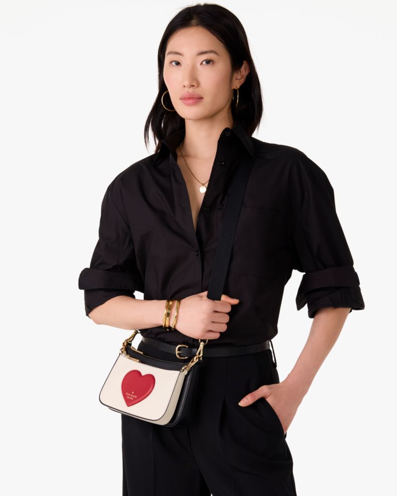 Kate Spade,デュエット インセット パフィ ハート クロスボディ,バッグ,メレンゲマルチ