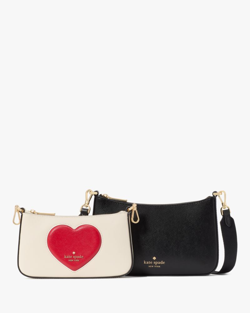 Kate Spade,デュエット インセット パフィ ハート クロスボディ,バッグ,メレンゲマルチ