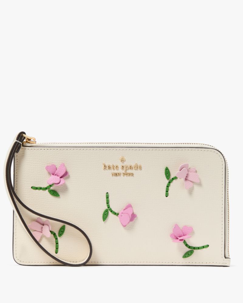 Kate Spade,Lucy Applique Medium L-Zip Wristlet,