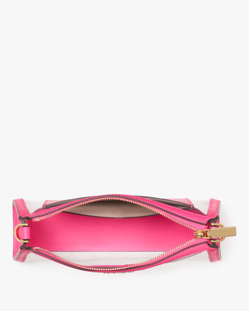 Kate Spade,Clare Clear Small Crossbody,Crossbody,Sheer,Color Block,Logo,Compact,Casual,Pink