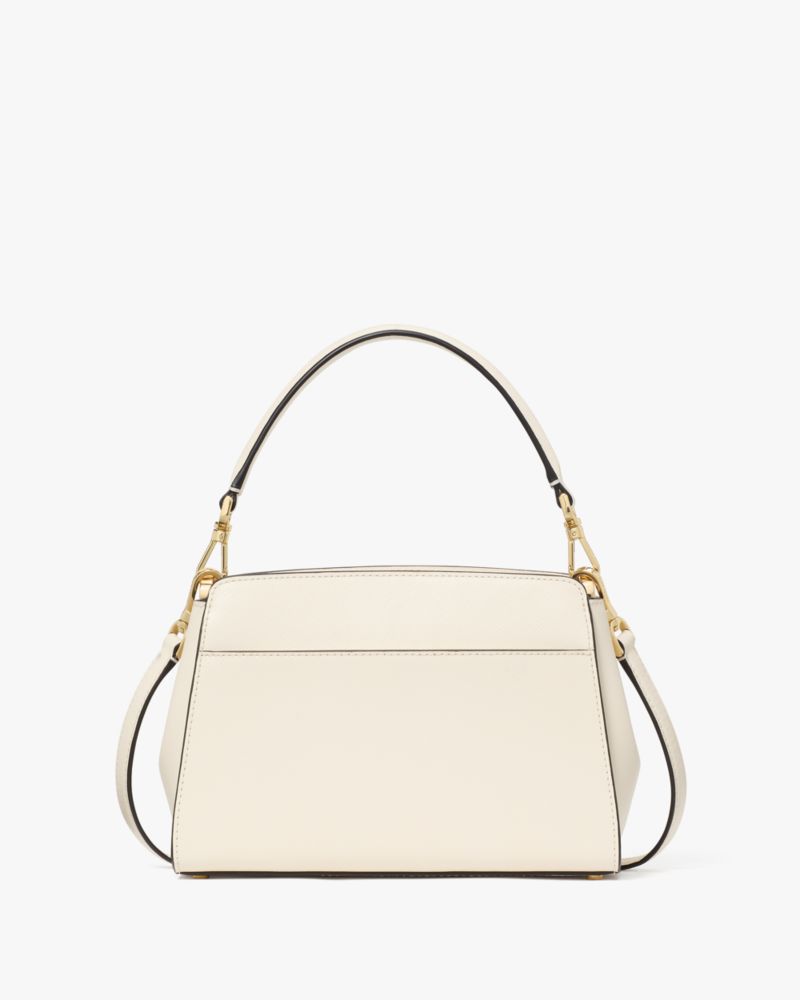 Kate Spade,Madison Small Top Handle Satchel,Leather,Satchel,Logo,Metal,Work,Casual,Cream