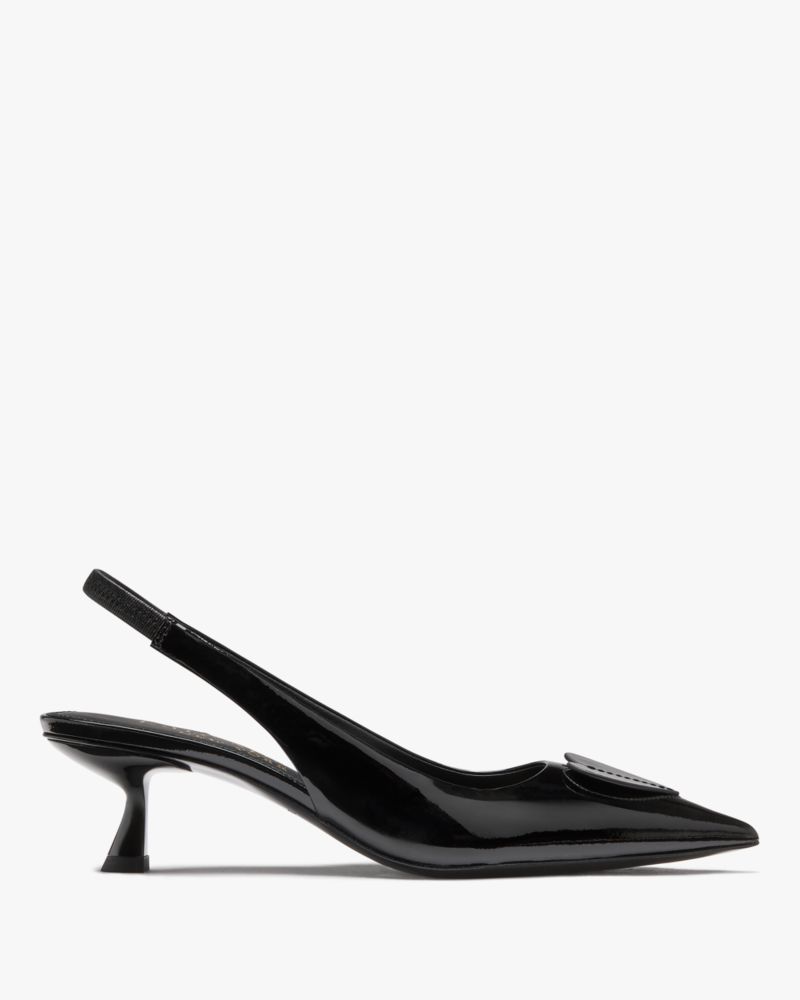 Black Lover Slingback Kitten Heel Pumps