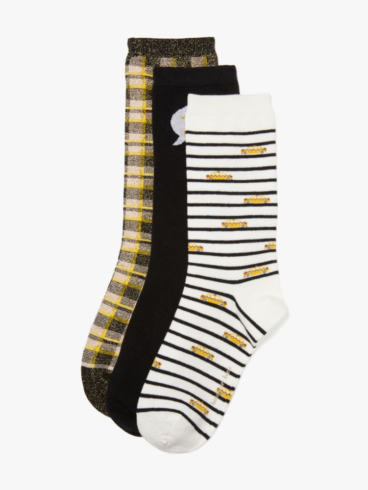 Kate Spade,Taxi 3-pack Crew Socks,