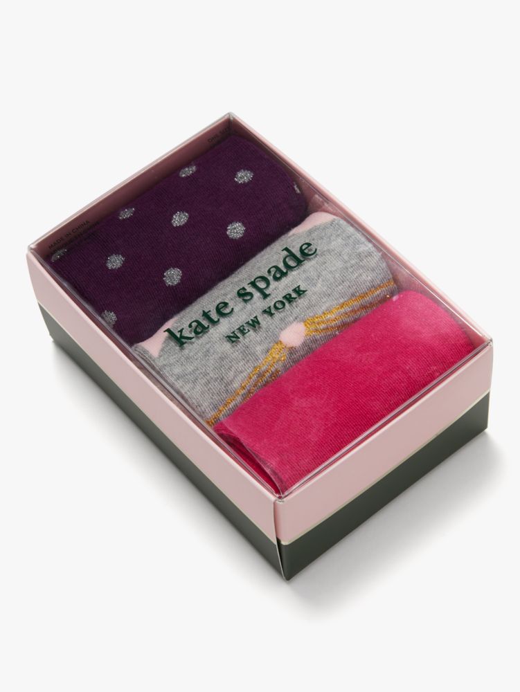 Kate Spade,Cat 3-pack Crew Socks,