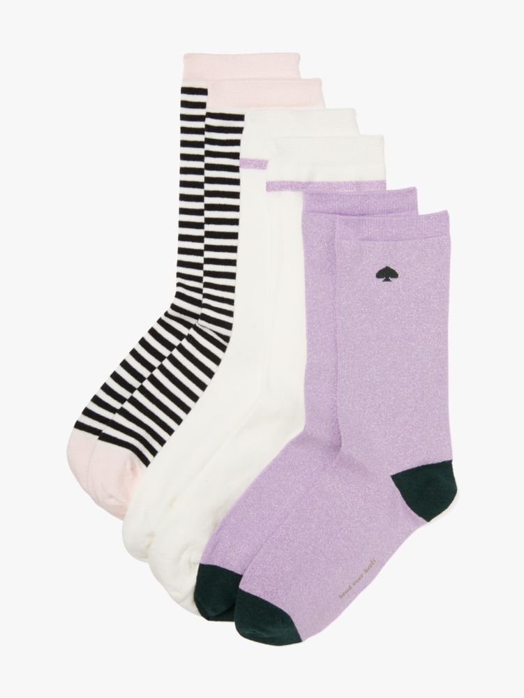 Kate Spade,Hi Bye 3-pack Crew Socks,