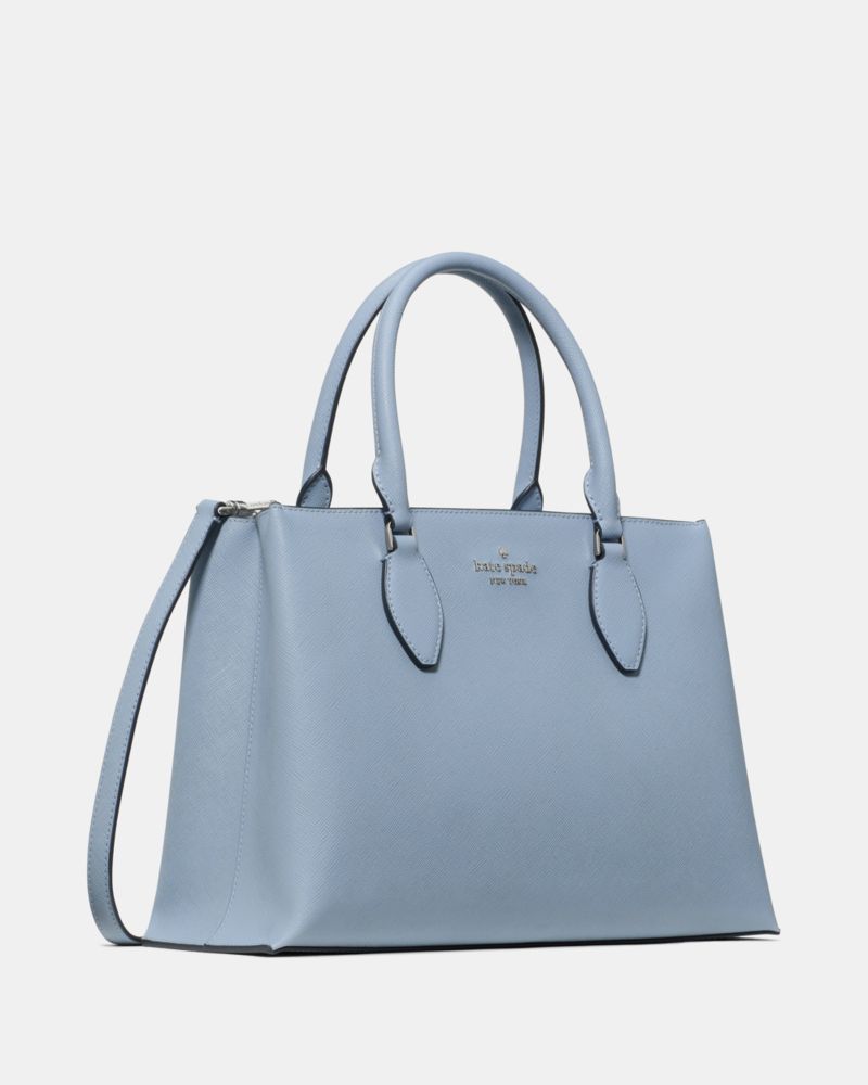 Kate Spade,Rae Medium Satchel,Satchel,Logo,Metal,Work,Casual,Blue