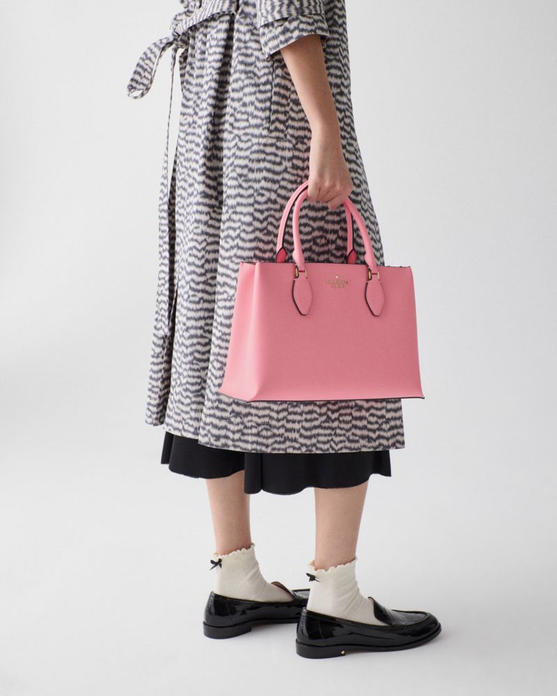 Kate Spade,Rae Medium Satchel,Satchel,Logo,Metal,Work,Casual,Pink