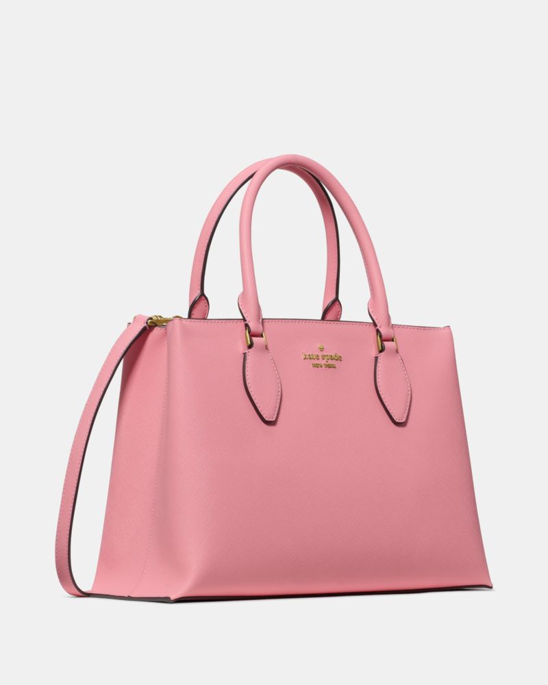 Kate Spade,Rae Medium Satchel,Satchel,Logo,Metal,Work,Casual,Pink
