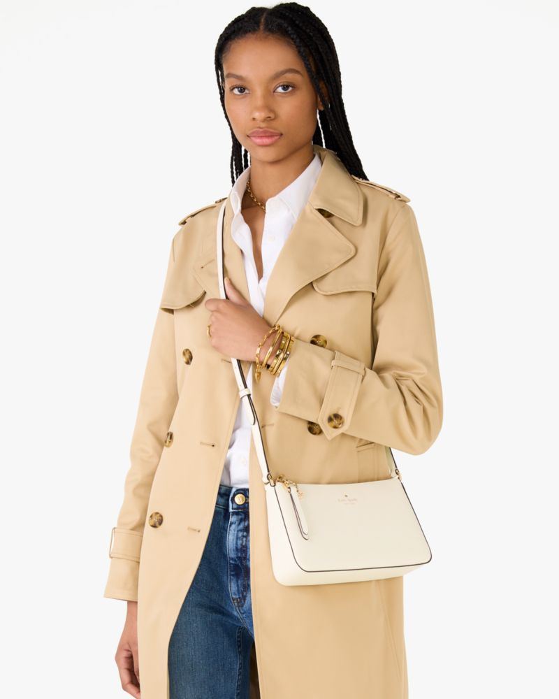 Kate Spade,Ginnie Crossbody,Crossbody,Disc,Logo,Engraved Detail,Gold Metal,Casual,Cream