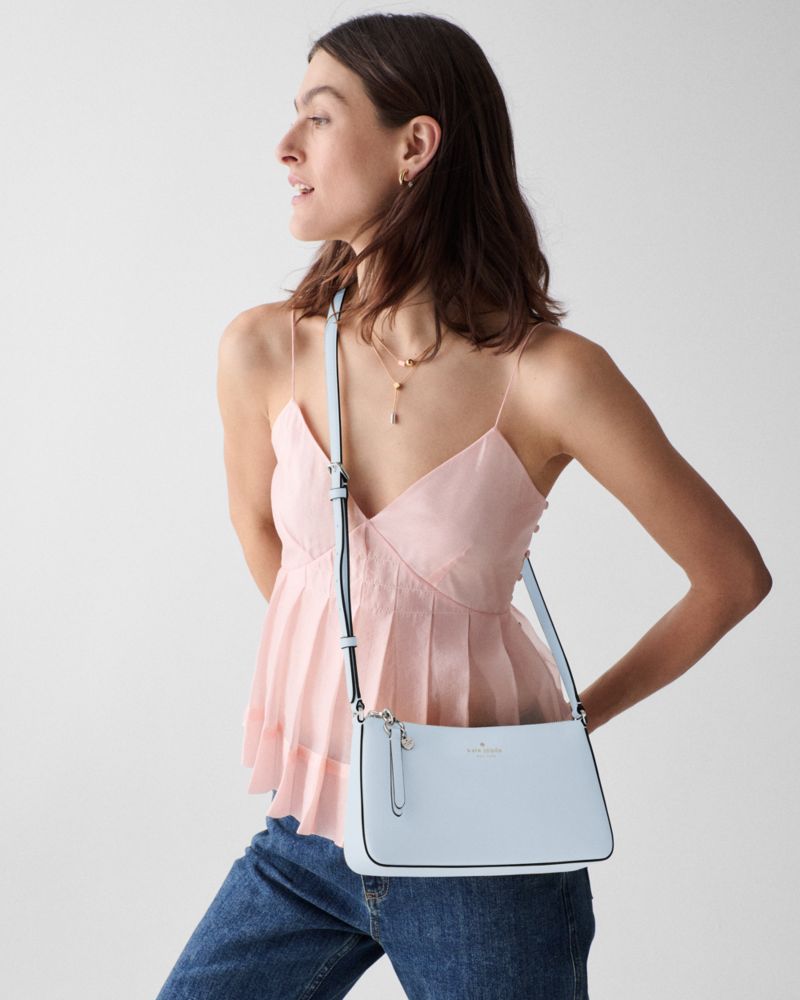 Kate Spade,Ginnie Crossbody Bag,Crossbody,Logo,Disc,Engraved Detail,Gold Metal,Casual,Blue