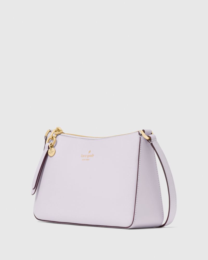 Kate Spade,Ginnie Medium Crossbody,Crossbody,Logo,Engraved Detail,Disc,Gold Metal,Casual,Lavender