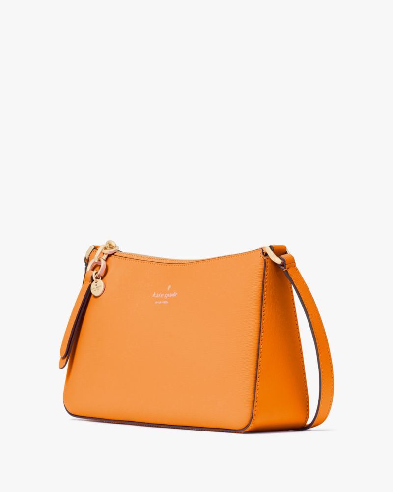 Kate Spade,Ginnie Crossbody,Crossbody,Disc,Engraved Detail,Logo,Gold Metal,Casual,Orange