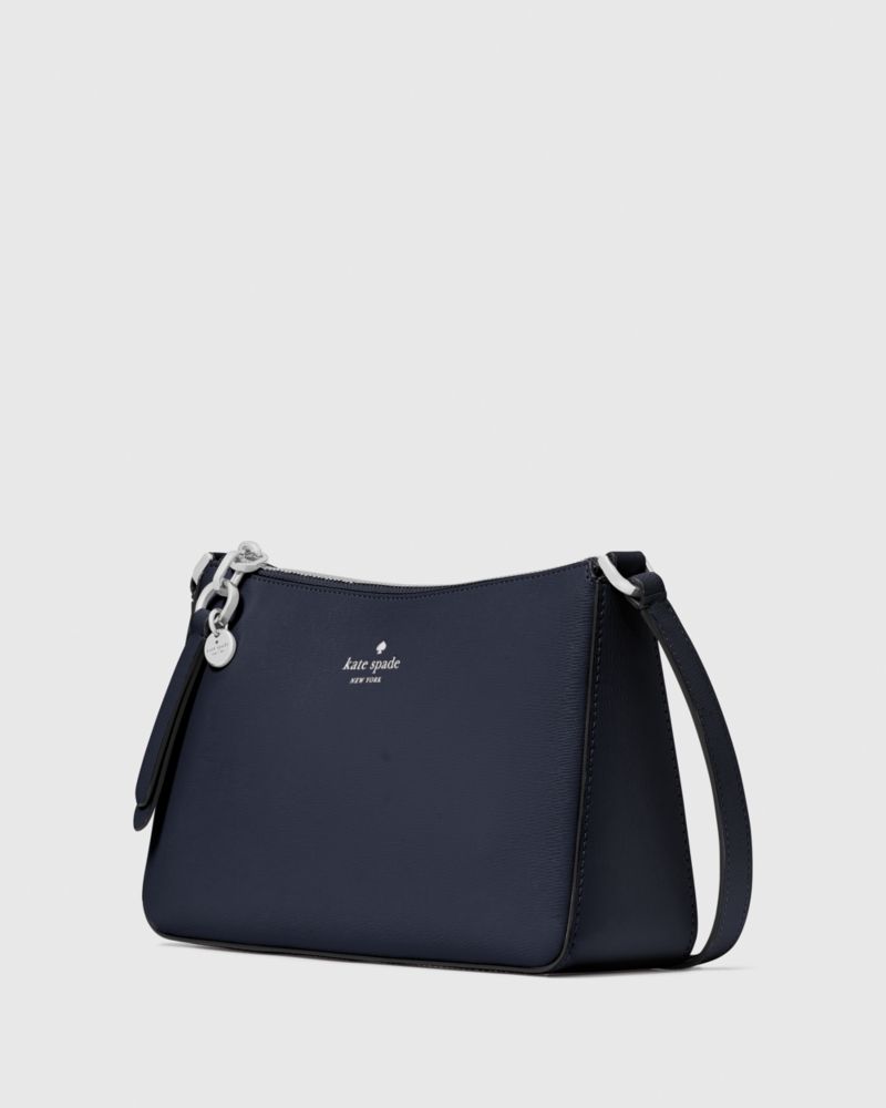 Kate Spade,Ginnie Medium Crossbody,Crossbody,Engraved Detail,Logo,Disc,Gold Metal,Casual,Navy