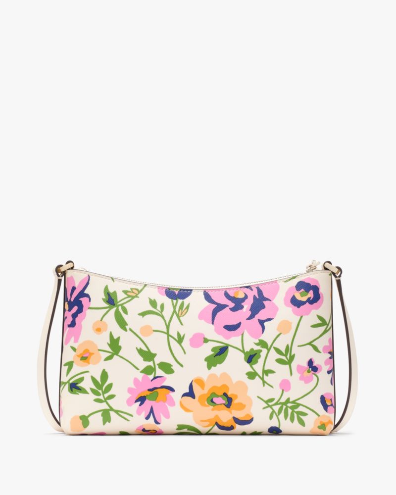 Kate Spade,Sadie Printed Small Crossbody,Leather,Crossbody,Logo,Metal,Casual,White