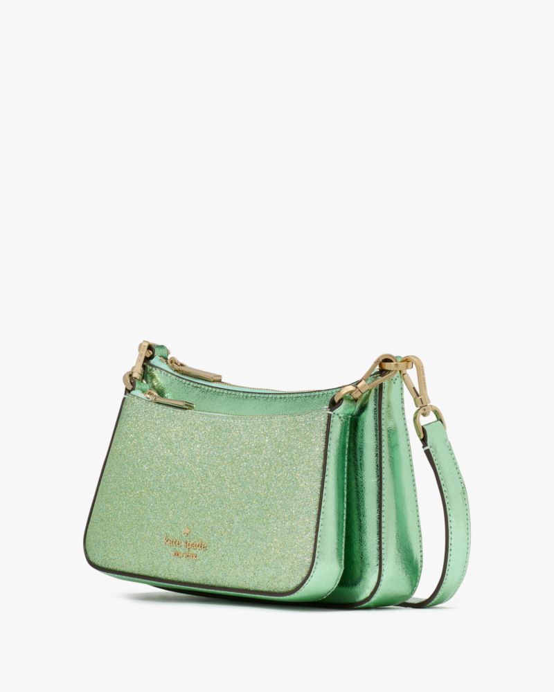 Kate Spade,Duet Glitter Crossbody Duo,Green