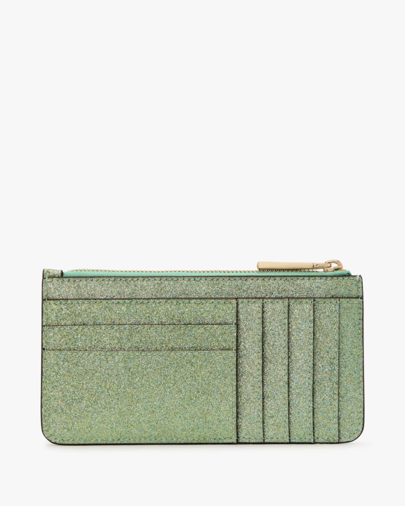 Kate Spade,Kenzie Boxed Glitter Large Slim Cardholder,Gray
