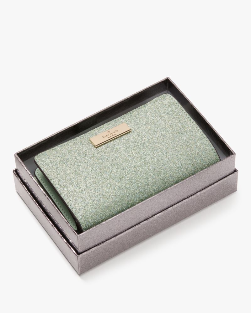 Kate Spade,Kenzie Boxed Glitter Medium Compact Wallet,