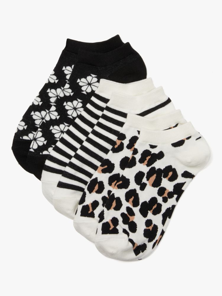 Kate Spade,Forest Feline 3-pack No-show Socks,