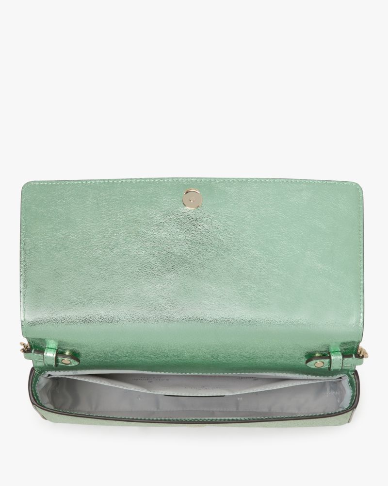 Kate Spade,Kenzie Glitter Small Convertible Crossbody,Crossbody,Embellished,Logo,Metal,Glitter,Compact,Day Party,Green