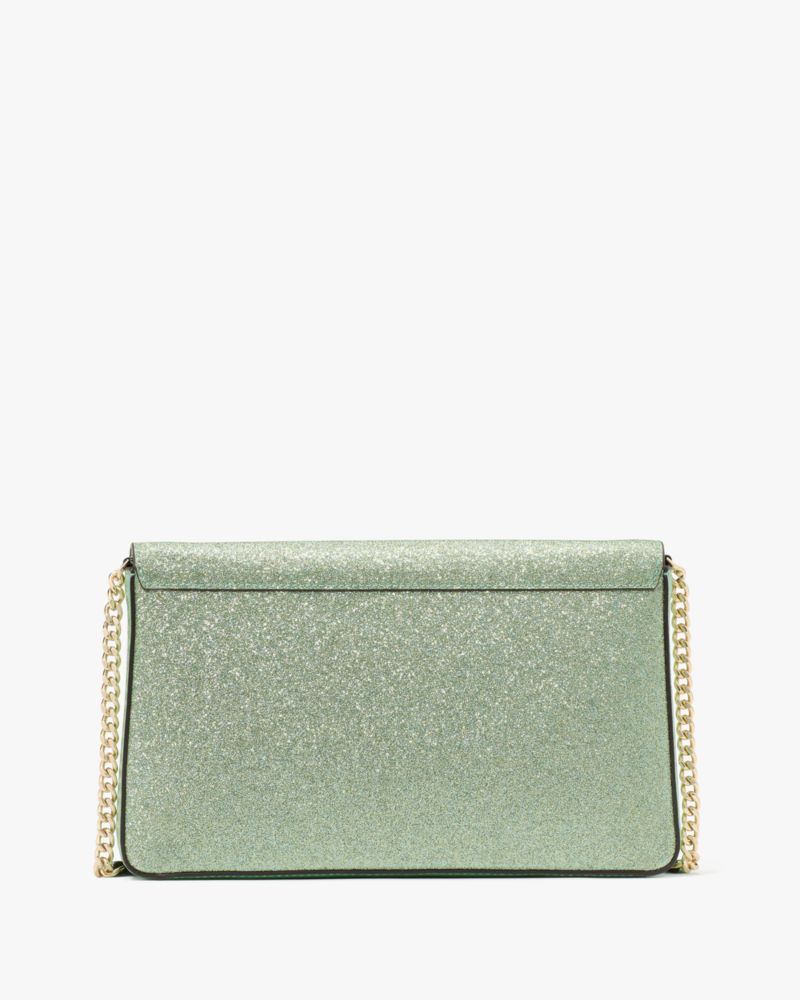 Kate Spade,Kenzie Glitter Small Convertible Crossbody,Crossbody,Embellished,Logo,Metal,Glitter,Compact,Day Party,Green