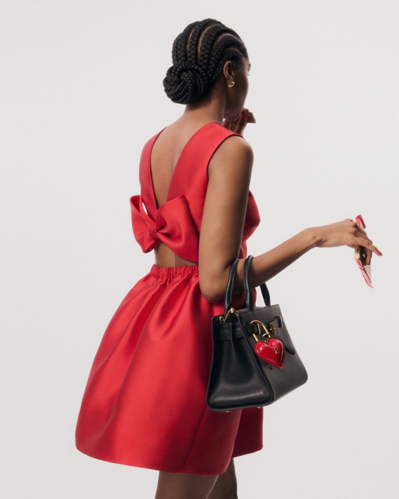 Kate Spade,Fit-and-flare Bow Dress,Polyester,Fit & Flare,Ruched,Bow,Cocktail,Red