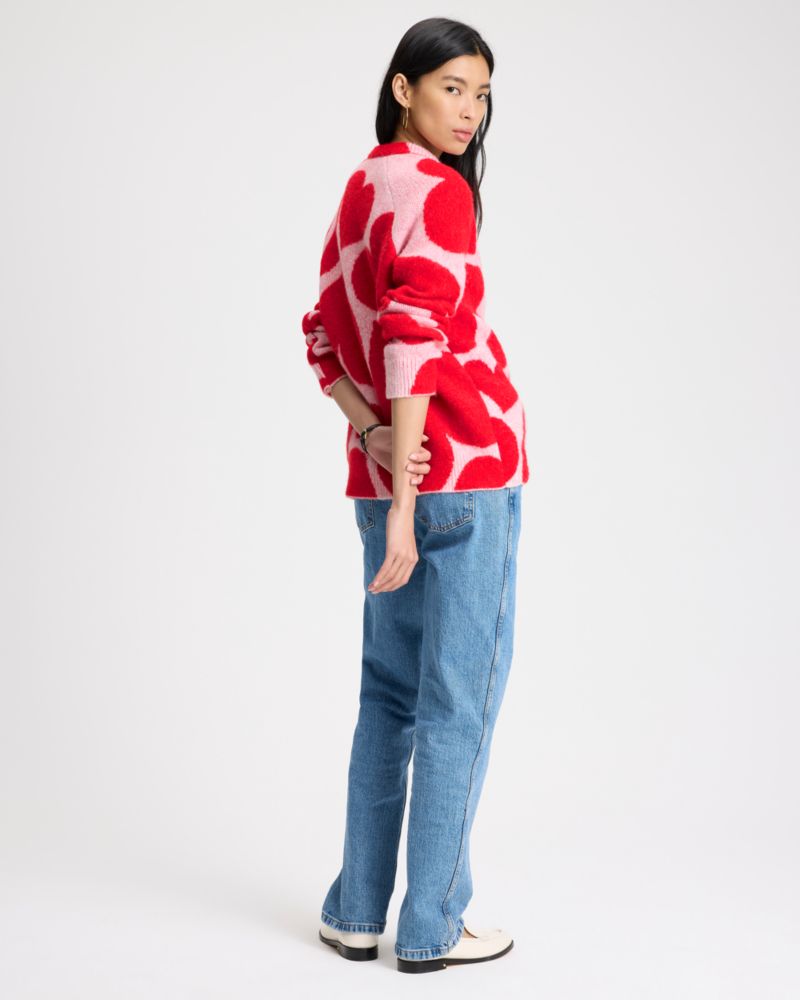 Kate Spade,Sweet Hearts Sweater,Alpaca,Wool,Polyester,Polyamide,Sweater,Pullover,Logo,Word Embellishment,Casual,Red