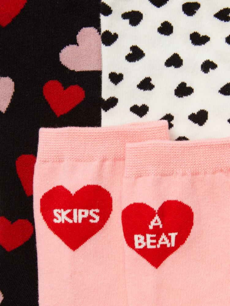 Hearts 3 Pack Crew Socks