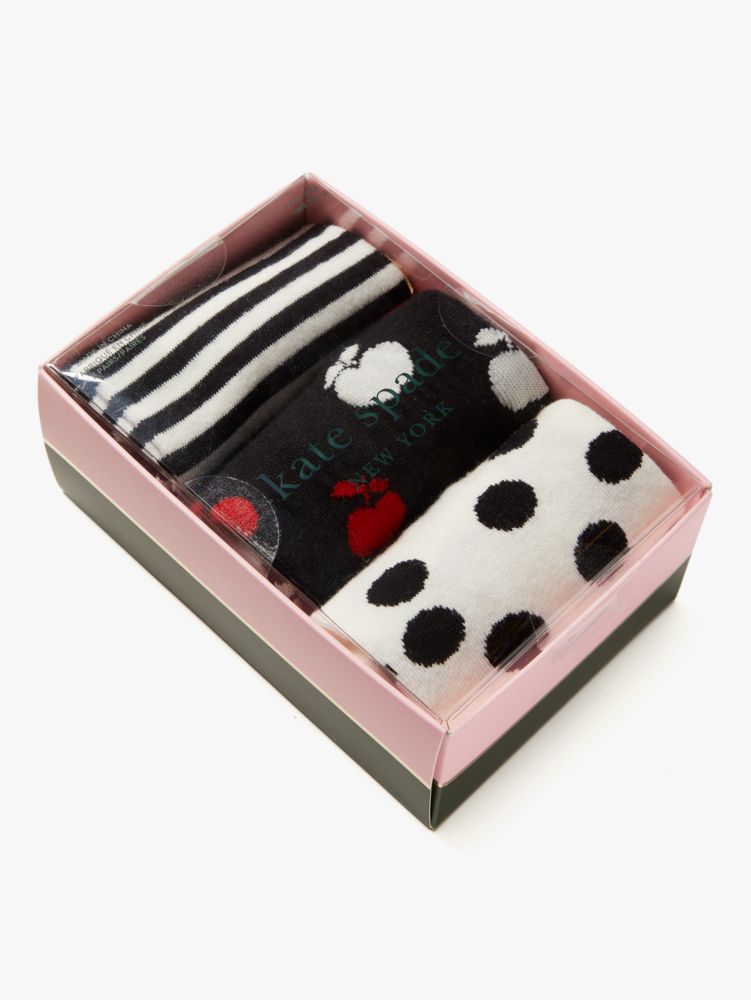 Kate Spade,Apple 3-pack No Show Socks,
