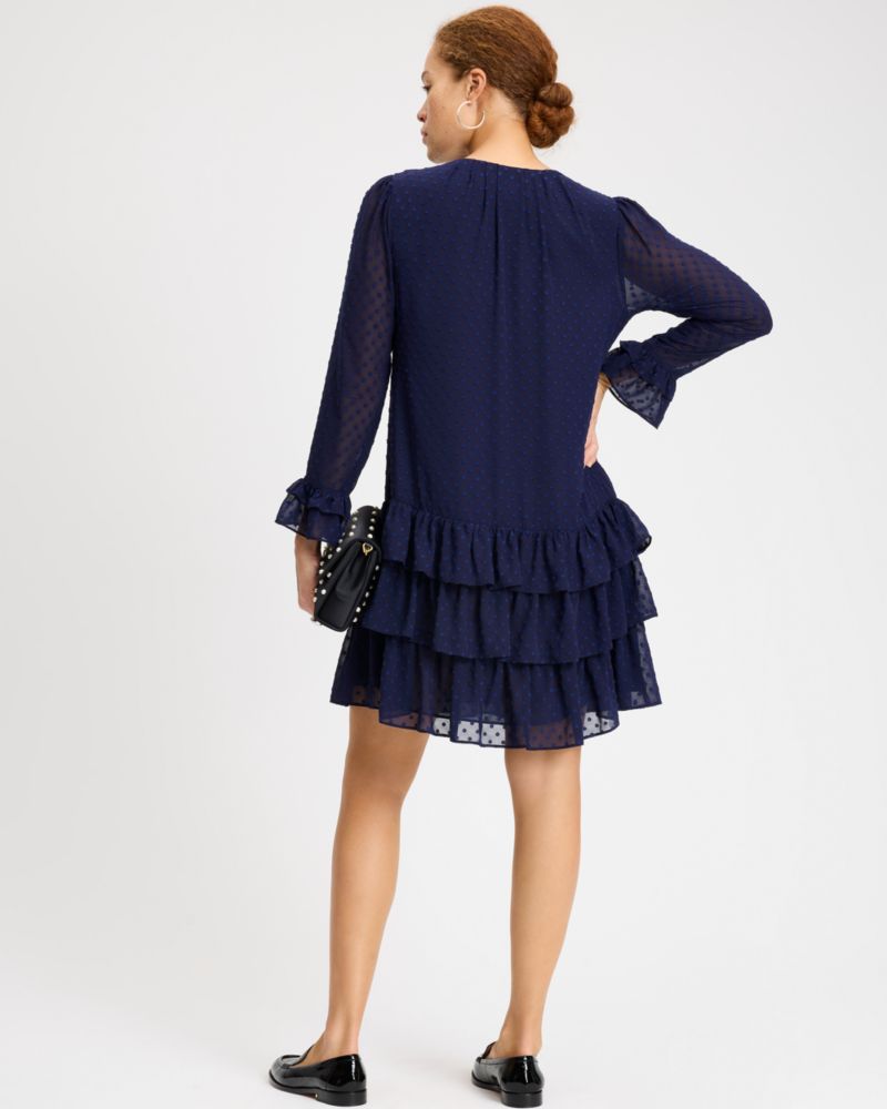 Kate Spade,ブリージー ドット フラウンス ドレス,ワンピース / ドレス,プラネタリーネイビー