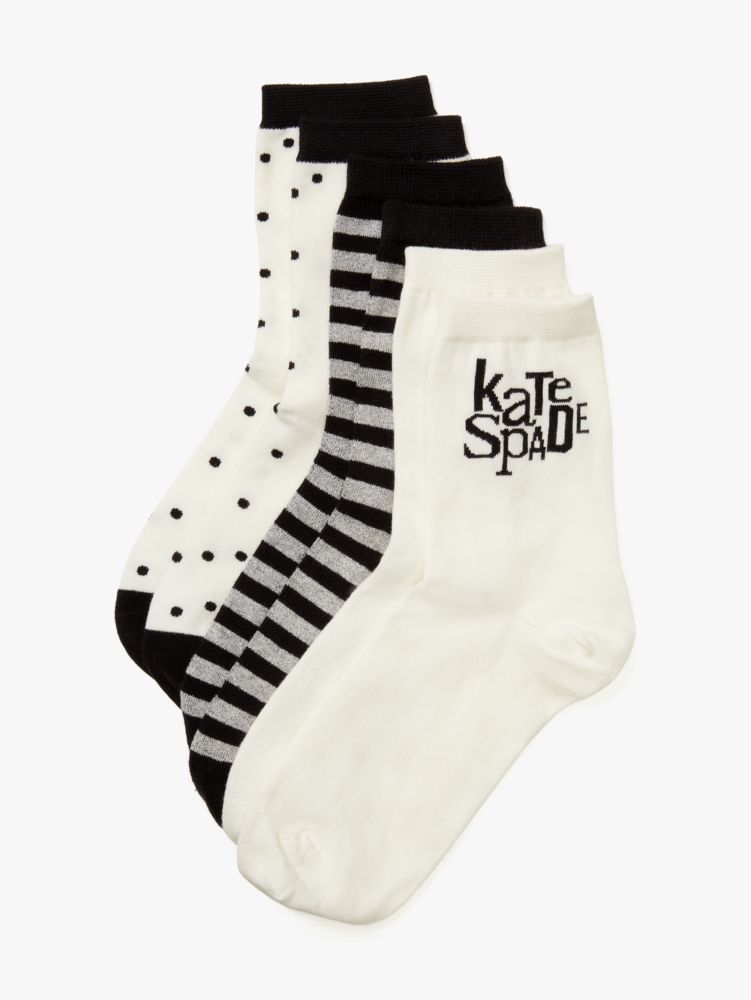 Kate Spade,Logo 3 Pack Shortie Crew Socks,legwear,Multi