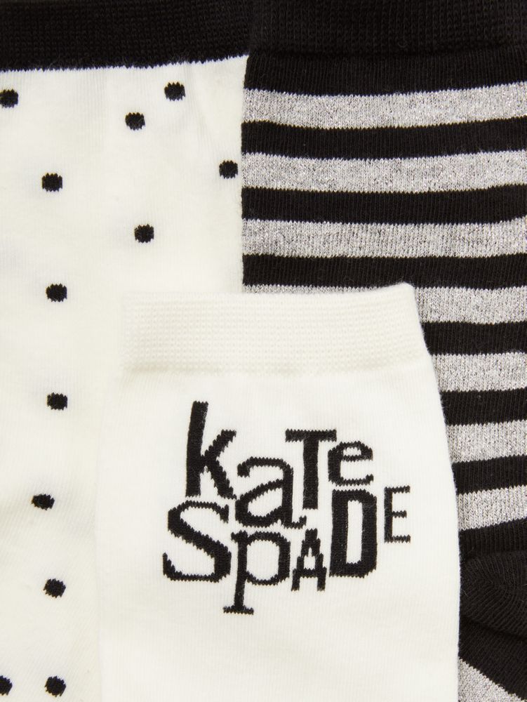 Kate Spade,Logo 3 Pack Shortie Crew Socks,Cotton,Nylon,Spandex,Crew Socks,Color Block,Logo,Piping,Word Embellishment,Set,C...,