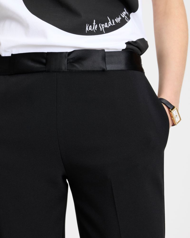 Kate Spade,Straight Leg Bow Pants,Black