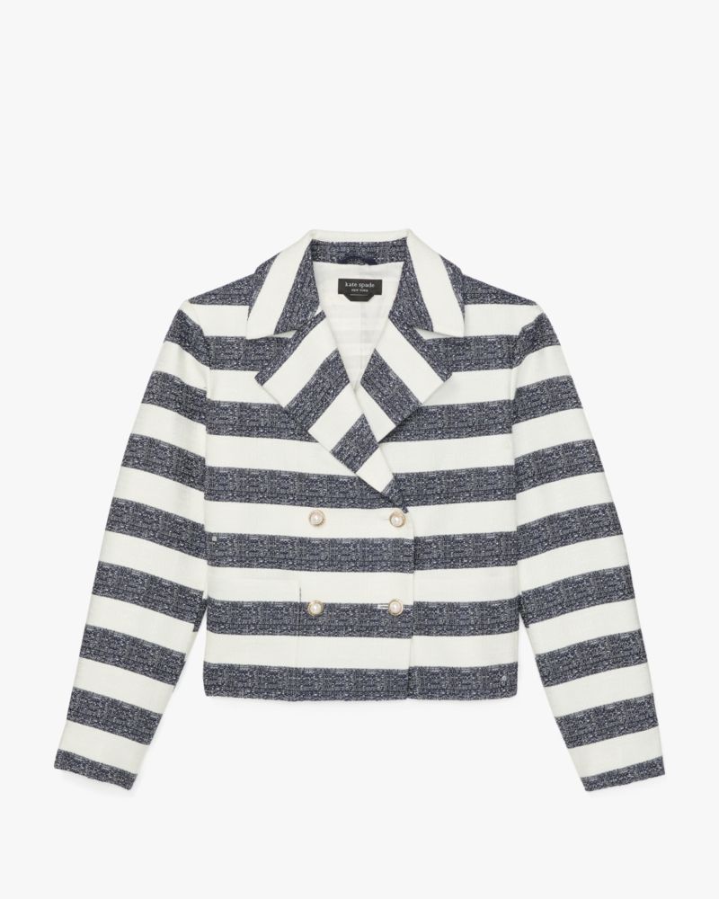 Sailor Stripe Tweed Moto Jacket