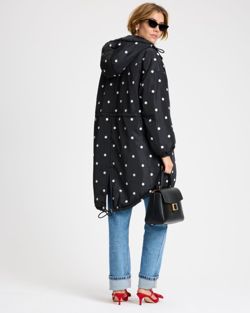 Kate Spade,ブリージー ドット オーバーサイズド アノラック,アウター,ブラック