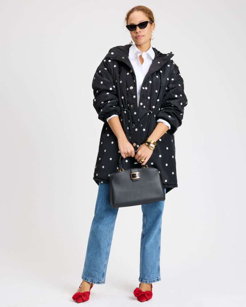 Kate Spade,ブリージー ドット オーバーサイズド アノラック,アウター,ブラック