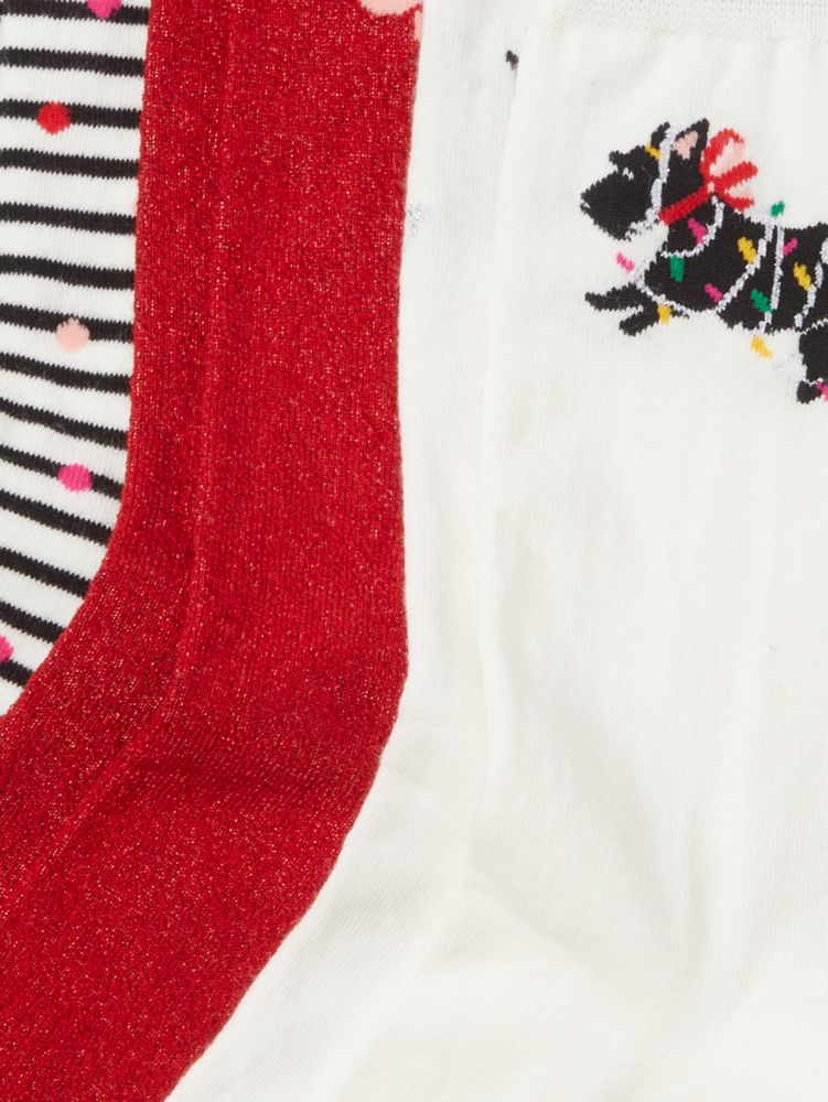 Holiday Terrier 3 Pack Boxed Crew Socks, , Product