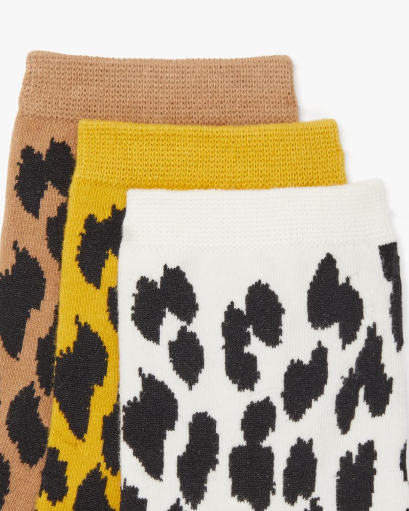 Kate Spade,Modern Leopard 3 Pack Boxed Crew Socks,Multi