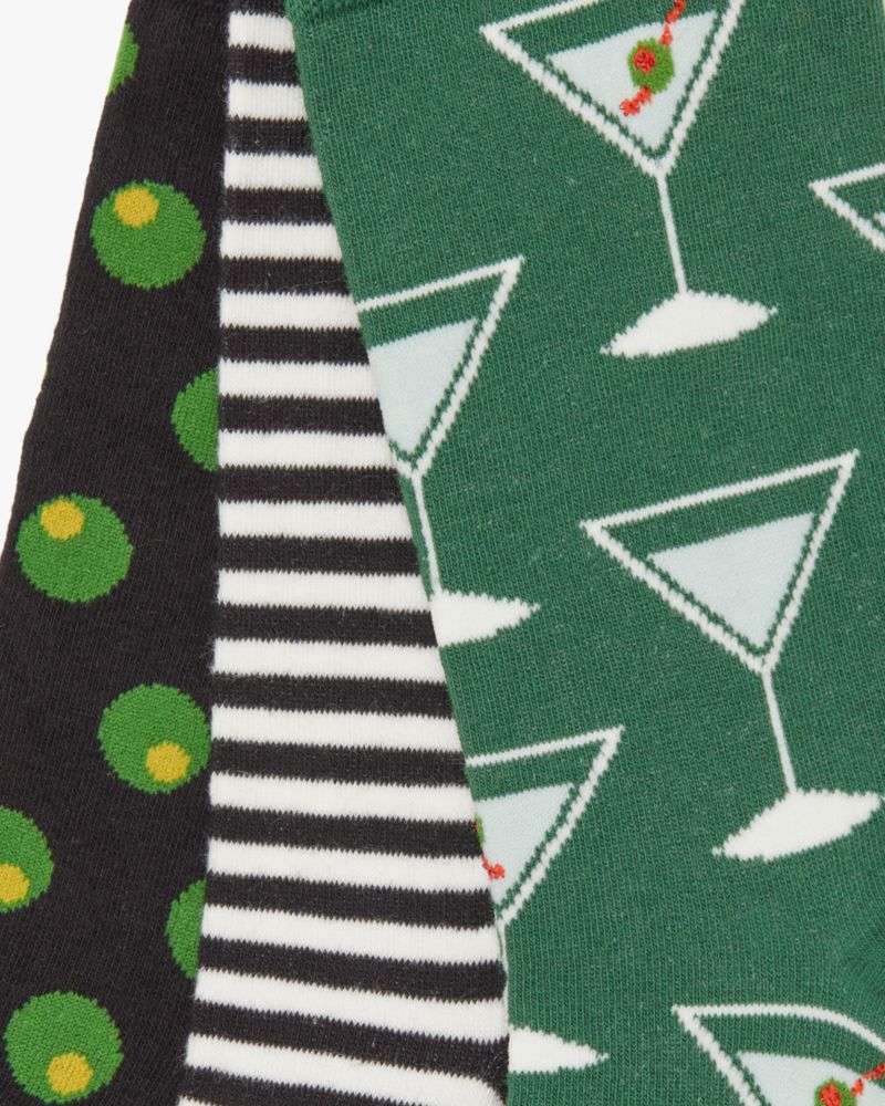 Kate Spade,Martini 3 Pack Boxed Crew Socks,