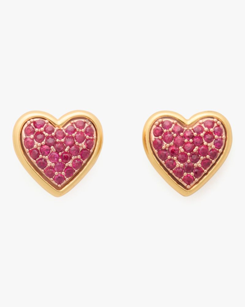 Kate Spade,ウィズ オール マイ ハート パヴェ ピアス,ピアス,レッド