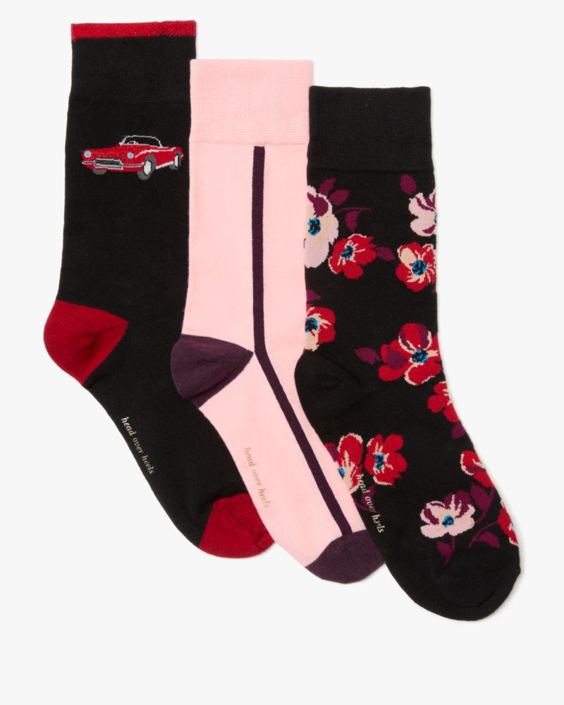 Kate Spade,Car 3 Pack Boxed Crew Socks,